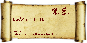 Nyári Erik névjegykártya