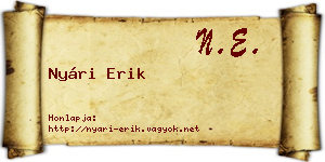 Nyári Erik névjegykártya